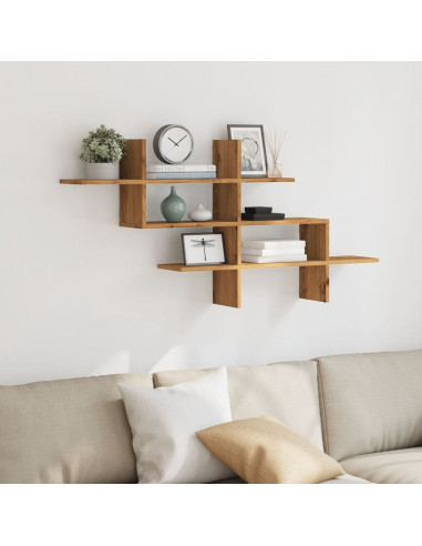 Mensola a Muro Rovere Artigianale 124,5x18x60,5cm in Truciolato