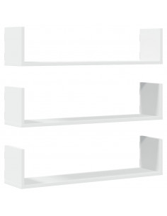 Mensole a Parete 3 pz Bianche 80x18x18 cm in Truciolato 2