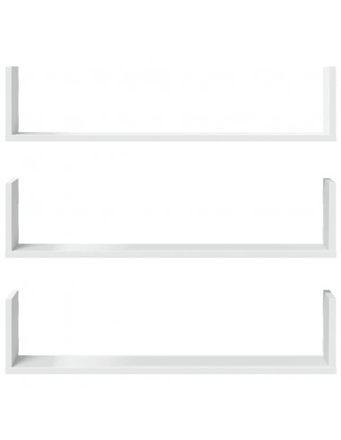 Mensole a Parete 3 pz Bianche 80x18x18 cm in Truciolato