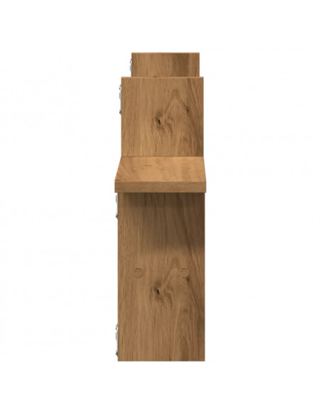 Mensole Parete 2pz Rovere Artigianale 38x12x38 cm in Truciolato