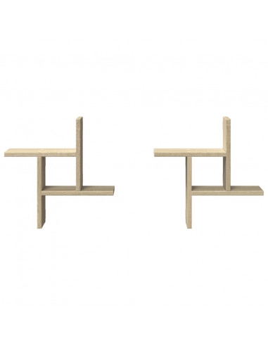 Mensole Parete 2pz Rovere Sonoma 38x12x38 cm in Truciolato