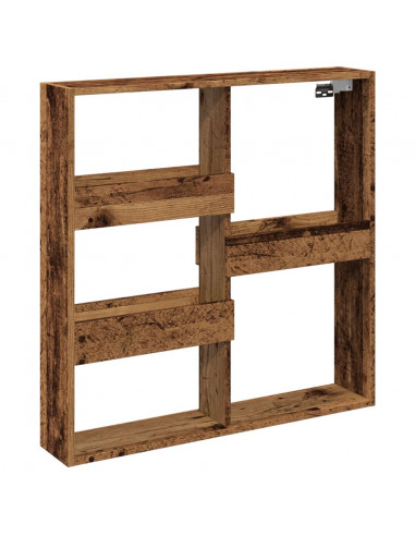 Mobile a Parete Legno Antico 80x15x80 cm in Legno Multistrato