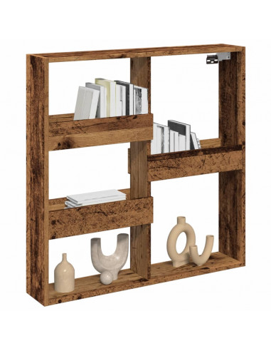 Mobile a Parete Legno Antico 80x15x80 cm in Legno Multistrato