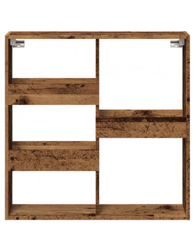 Mobile a Parete Legno Antico 80x15x80 cm in Legno Multistrato