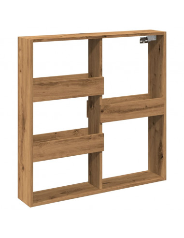 Mobile a Parete Rovere Artigianale 80x15x80cm Legno Multistrato