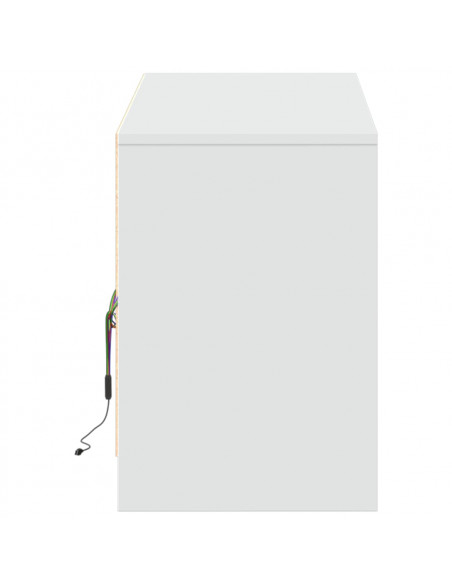 Mobile Porta TV con LED Bianco 140x34x50cm in Truciolato