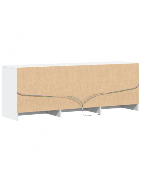 Mobile Porta TV con LED Bianco 140x34x50cm in Truciolato