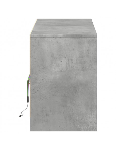 Mobile Porta TV con LED Grigio Cemento 140x34x50cm Truciolato