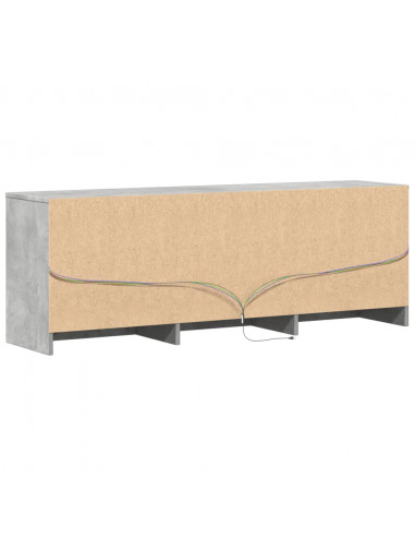 Mobile Porta TV con LED Grigio Cemento 140x34x50cm Truciolato