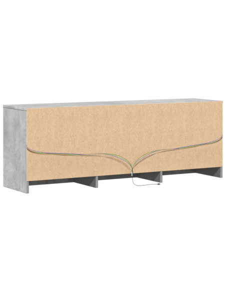 Mobile Porta TV con LED Grigio Cemento 140x34x50cm Truciolato
