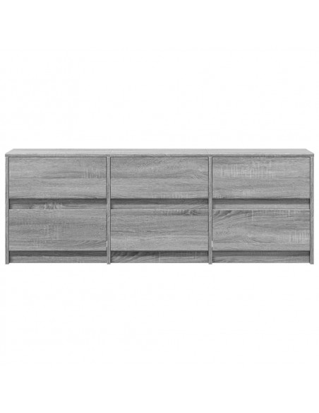 Mobile Porta TV con LED Grigio Sonoma 140x34x50cm in Truciolato