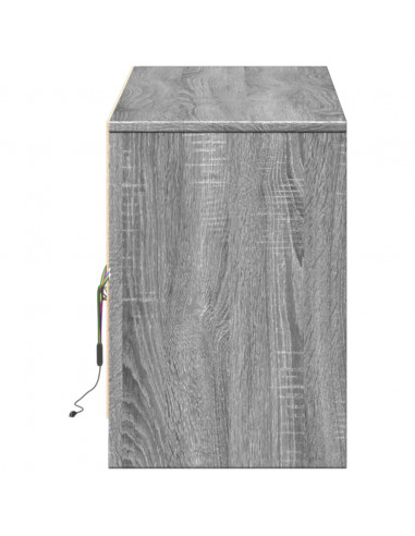 Mobile Porta TV con LED Grigio Sonoma 140x34x50cm in Truciolato