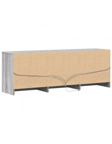 Mobile Porta TV con LED Grigio Sonoma 140x34x50cm in Truciolato