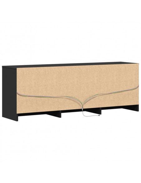 Mobile Porta TV con LED Nero 140x34x50cm in Truciolato
