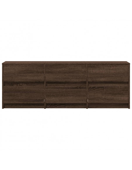 Mobile Porta TV con LED Rovere Marrone 140x34x50cm Truciolato
