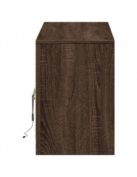Mobile Porta TV con LED Rovere Marrone 140x34x50cm Truciolato