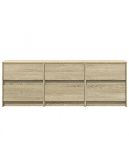 Mobile Porta TV con LED Rovere Sonoma 140x34x50cm in Truciolato