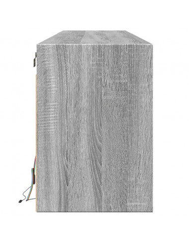 Mobile TV a Parete con LED Grigio Sonoma 180x31x45 cm