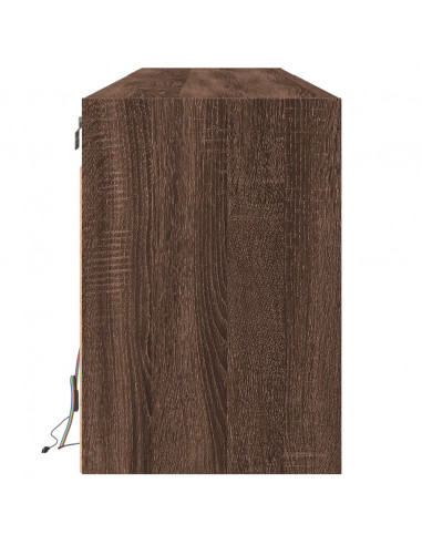 Mobile TV a Parete con LED Rovere Marrone 180x31x45 cm