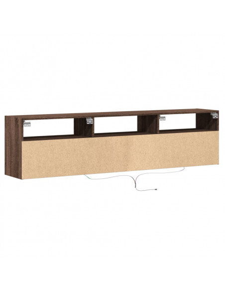 Mobile TV a Parete con LED Rovere Marrone 180x31x45 cm