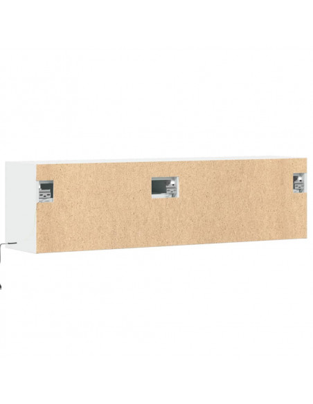 Mobile TV a Parete con Luci LED Bianco 140x31x38 cm