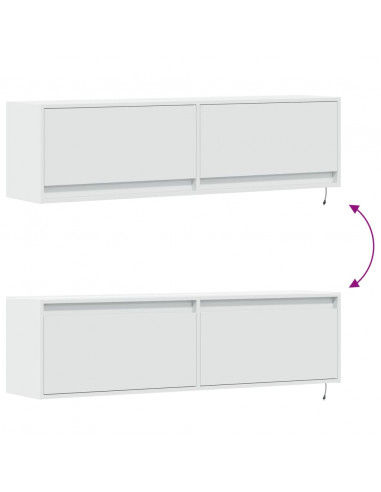 Mobile TV a Parete con Luci LED Bianco 140x31x38 cm