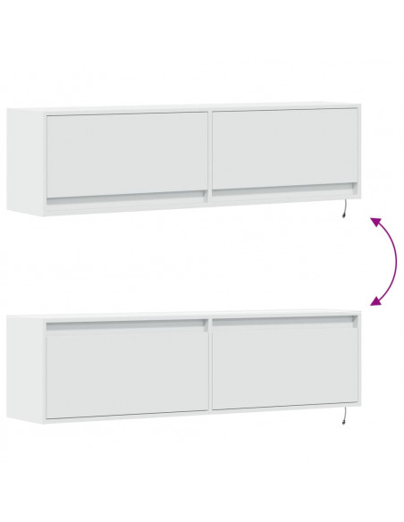 Mobile TV a Parete con Luci LED Bianco 140x31x38 cm