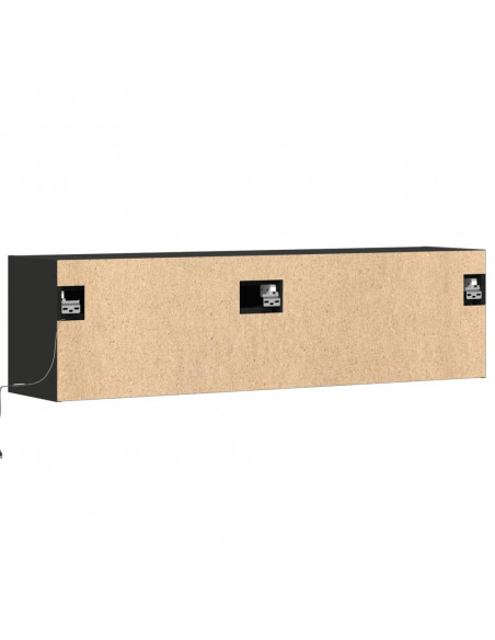 Mobile TV a Parete con Luci LED Nero 140x31x38 cm