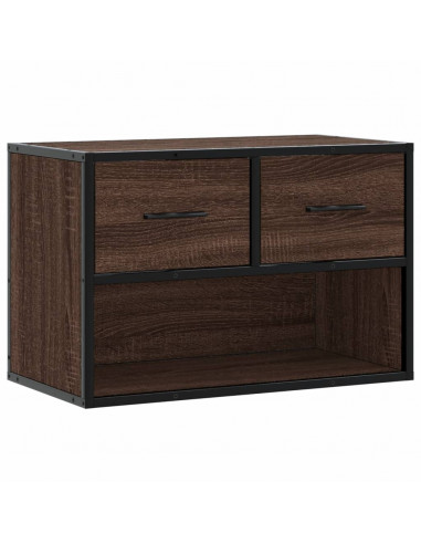 Mobile TV Rovere Marrone 60x31x39,5cm in Truciolato e Metallo