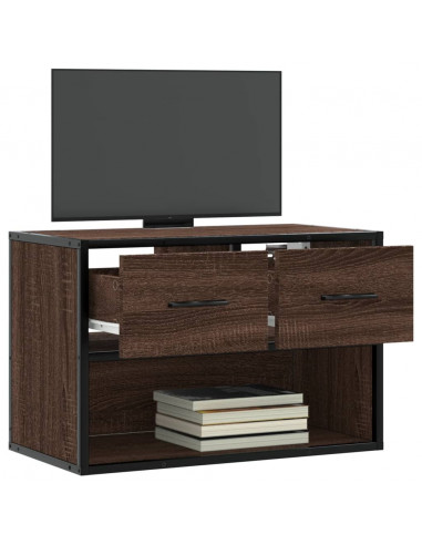 Mobile TV Rovere Marrone 60x31x39,5cm in Truciolato e Metallo