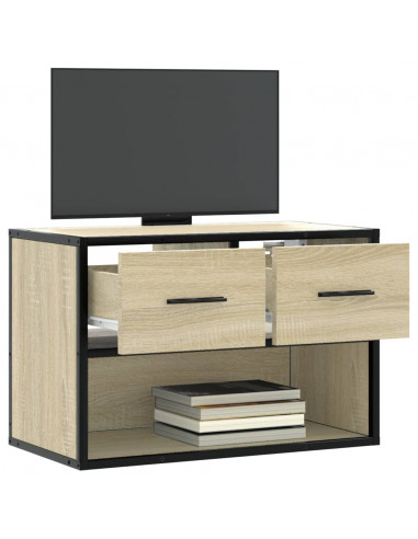 Mobile TV Rovere Sonoma 60x31x39,5cm Legno Multistrato Metallo