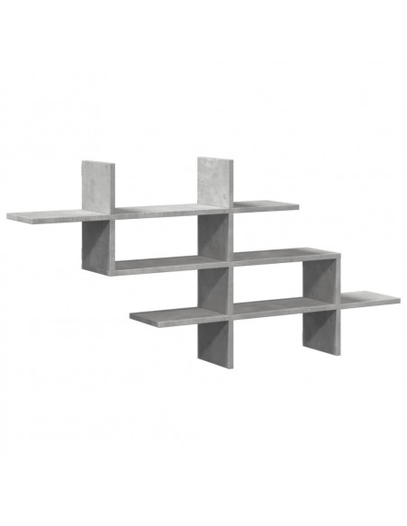 Scaffale a Muro Grigio Cemento 124,5x18x60,5 cm in Truciolato