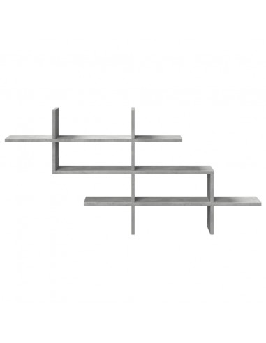 Scaffale a Muro Grigio Cemento 124,5x18x60,5 cm in Truciolato