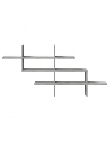 Scaffale a Muro Grigio Cemento 124,5x18x60,5 cm in Truciolato