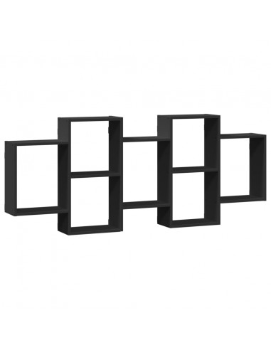 Scaffale a Parete Nero 159x18x65 cm in Truciolato