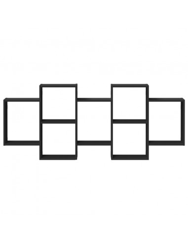 Scaffale a Parete Nero 159x18x65 cm in Truciolato