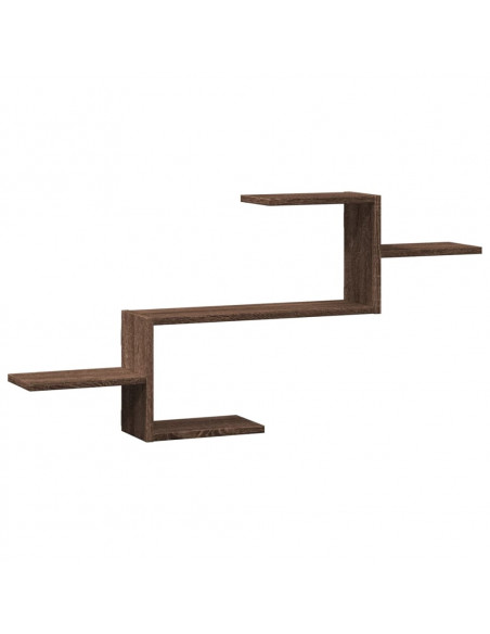 Scaffale a Parete Rovere Marrone 104x15x49 cm in Truciolato