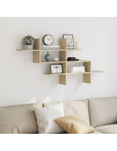 Scaffale Parete Rovere Sonoma 124,5x18x60,5 cm in Truciolato