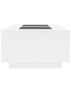 Tavolino da Salotto con LED Infinity Bianco 116x69x40 cm 2