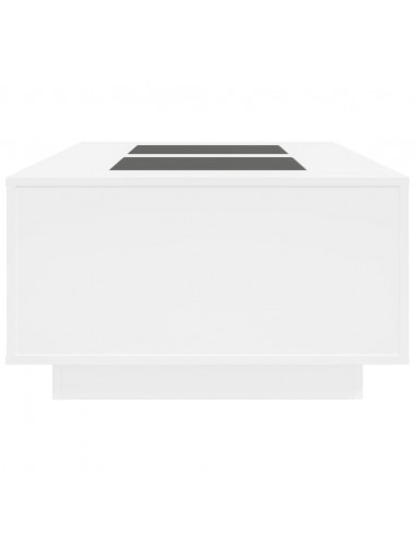 Tavolino da Salotto con LED Infinity Bianco 116x69x40 cm