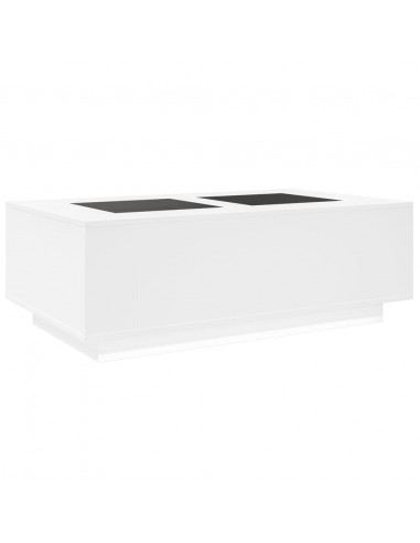 Tavolino da Salotto con LED Infinity Bianco 116x69x40 cm