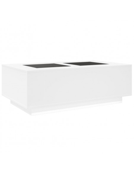Tavolino da Salotto con LED Infinity Bianco 116x69x40 cm