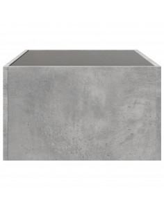 Tavolino da Salotto con LED Infinity Grigio Cemento 90x50x30 cm 2