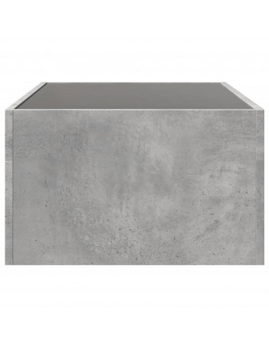 Tavolino da Salotto con LED Infinity Grigio Cemento 90x50x30 cm