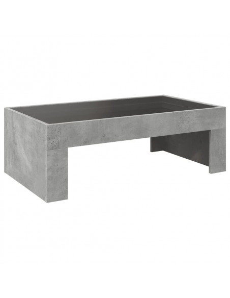Tavolino da Salotto con LED Infinity Grigio Cemento 90x50x30 cm