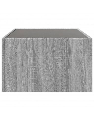 Tavolino da Salotto con LED Infinity Grigio Sonoma 90x50x30 cm