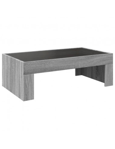 Tavolino da Salotto con LED Infinity Grigio Sonoma 90x50x30 cm