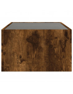 Tavolino da Salotto con LED Infinity Rovere Fumo 90x50x30 cm 2