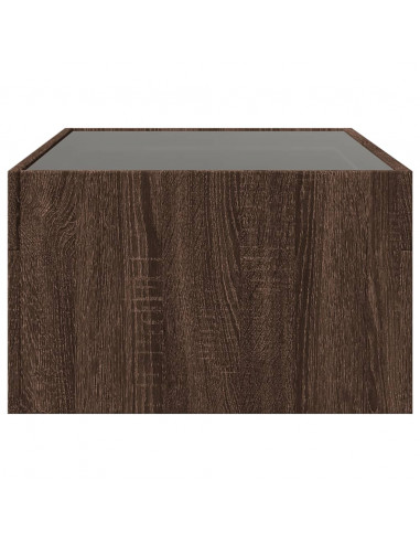 Tavolino da Salotto con LED Infinity Rovere Marrone 90x50x30 cm