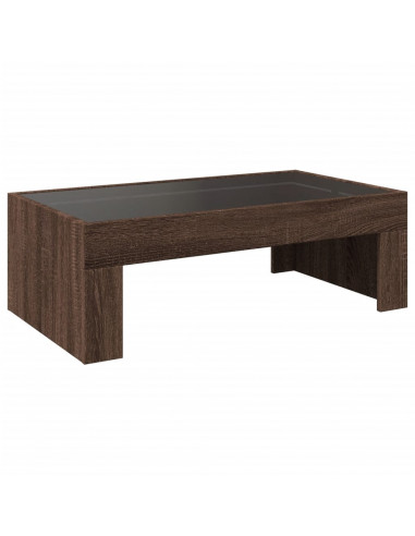 Tavolino da Salotto con LED Infinity Rovere Marrone 90x50x30 cm